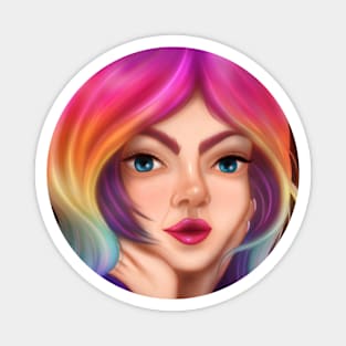 Cute Rainbow Girl Magnet